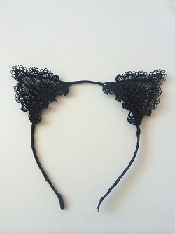 Lace Kitty Black  - Headbands  - HA84 - Cocomotion  