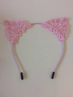 Lace Kitty Pink  - Headbands  - HA86 - Cocomotion  