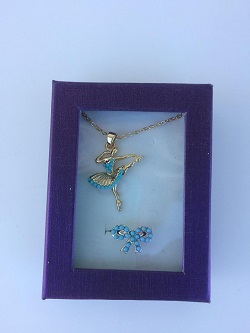 Gold Turquoise Ballet Necklace B and Ring 