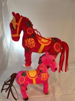 Carnival plush horse - Rose red 35cm  - Plush  - PH35 - Cocomotion  
